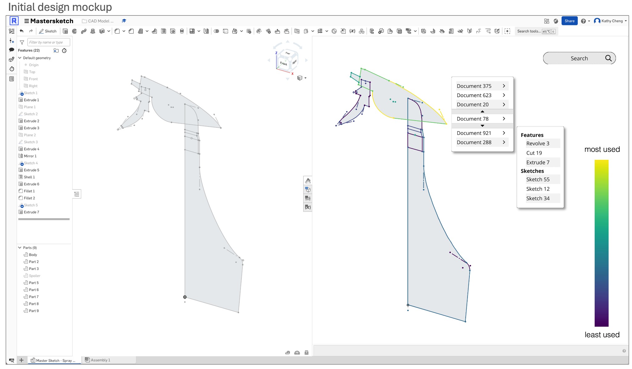 Initial design mockup of Fetch-A-Sketch interface